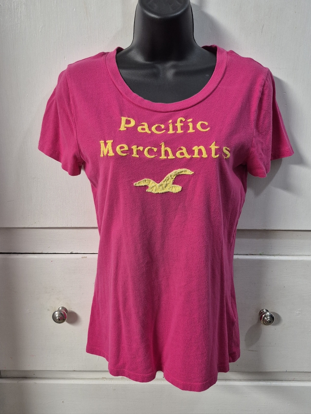 Vintage Y2K Hollister Womens Large Pink Pacific Merchants Preppy Tshirt